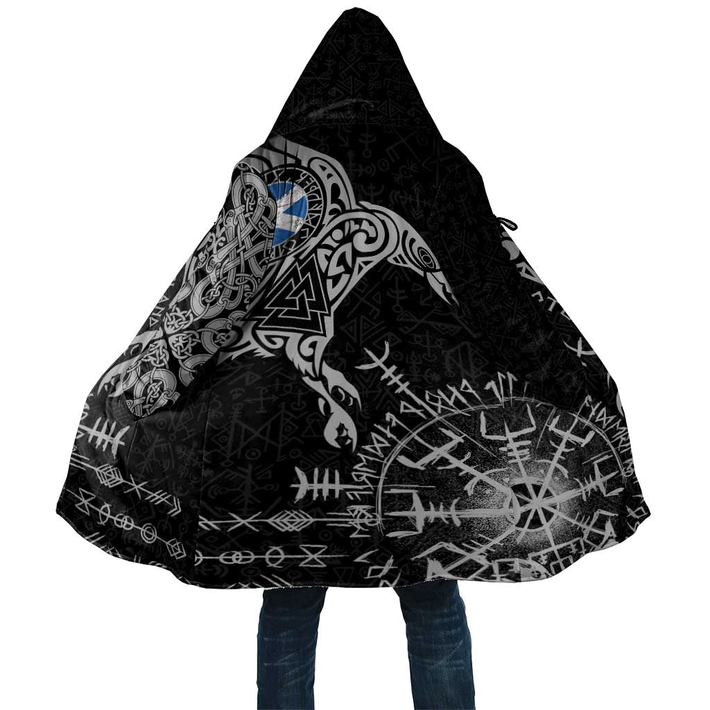 Scotland Viking Ravens Cloak Vegvisir Runes Pattern - Wonder Print Shop