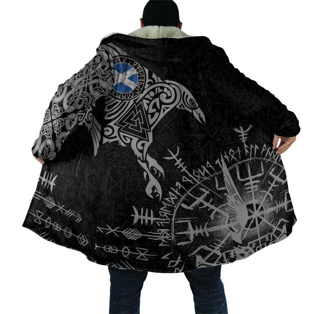 Scotland Viking Ravens Cloak Vegvisir Runes Pattern - Wonder Print Shop