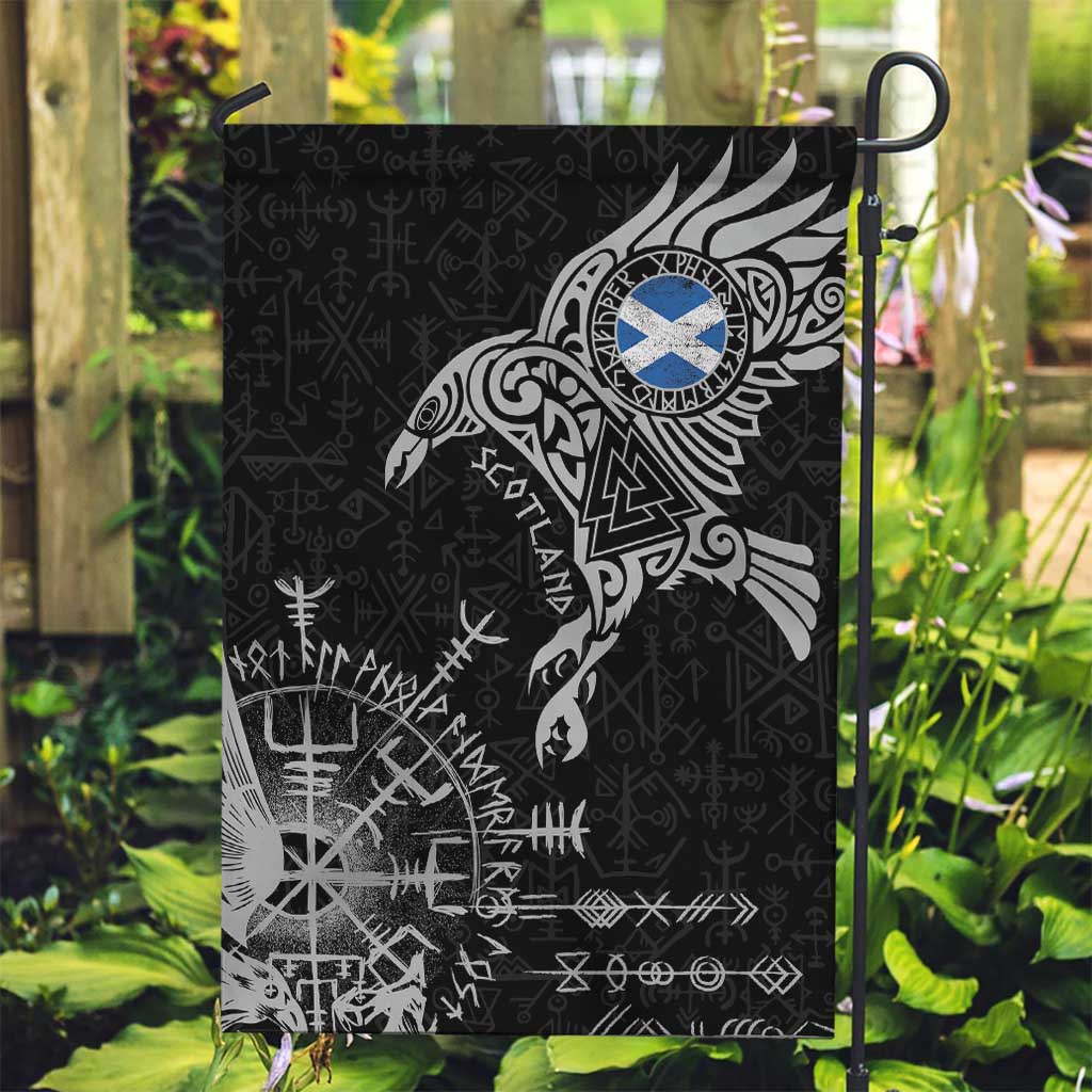Scotland Viking Ravens Garden Flag Vegvisir Runes Pattern - Wonder Print Shop