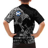 Scotland Viking Ravens Hawaiian Shirt Vegvisir Runes Pattern - Wonder Print Shop