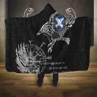 Scotland Viking Ravens Hooded Blanket Vegvisir Runes Pattern - Wonder Print Shop