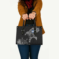 Scotland Viking Ravens Leather Bag Vegvisir Runes Pattern - Wonder Print Shop