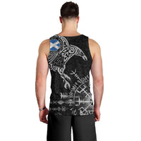 Scotland Viking Ravens Men Tank Top Vegvisir Runes Pattern - Wonder Print Shop