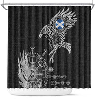 Scotland Viking Ravens Shower Curtain Vegvisir Runes Pattern - Wonder Print Shop