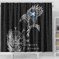 Scotland Viking Ravens Shower Curtain Vegvisir Runes Pattern - Wonder Print Shop