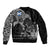 Scotland Viking Ravens Sleeve Zip Bomber Jacket Vegvisir Runes Pattern - Wonder Print Shop