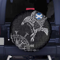 Scotland Viking Ravens Spare Tire Cover Vegvisir Runes Pattern - Wonder Print Shop