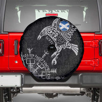 Scotland Viking Ravens Spare Tire Cover Vegvisir Runes Pattern - Wonder Print Shop
