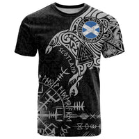 Scotland Viking Ravens T Shirt Vegvisir Runes Pattern - Wonder Print Shop