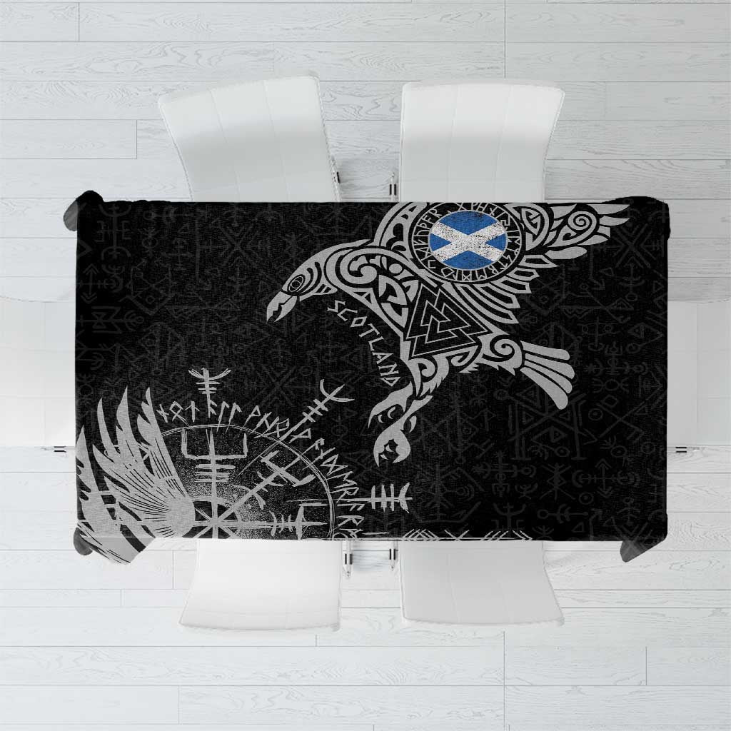 Scotland Viking Ravens Tablecloth Vegvisir Runes Pattern - Wonder Print Shop