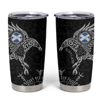 Scotland Viking Ravens Tumbler Cup Vegvisir Runes Pattern - Wonder Print Shop