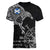Scotland Viking Ravens Women V-Neck T-Shirt Vegvisir Runes Pattern - Wonder Print Shop