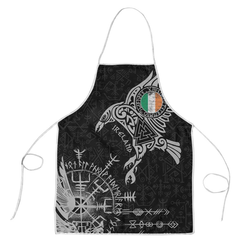 Ireland Viking Ravens Apron Vegvisir Runes Pattern - Wonder Print Shop