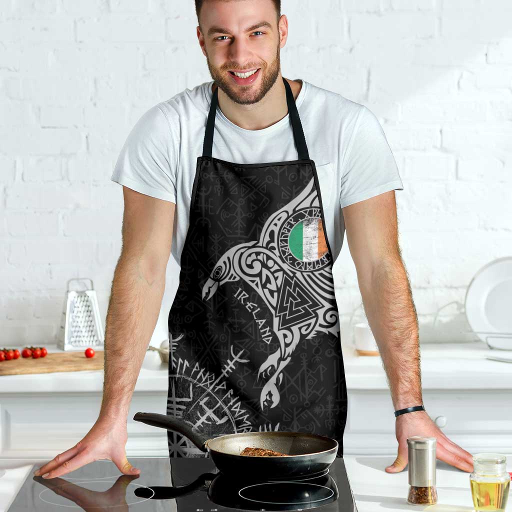 Ireland Viking Ravens Apron Vegvisir Runes Pattern - Wonder Print Shop
