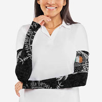 Ireland Viking Ravens Arm Sleeves Vegvisir Runes Pattern - Wonder Print Shop