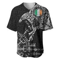 Ireland Viking Ravens Baseball Jersey Vegvisir Runes Pattern - Wonder Print Shop