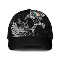 Ireland Viking Ravens Baseball Net Cap Vegvisir Runes Pattern - Wonder Print Shop
