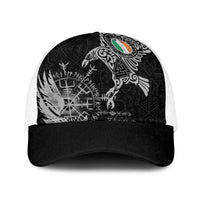 Ireland Viking Ravens Baseball Net Cap Vegvisir Runes Pattern - Wonder Print Shop