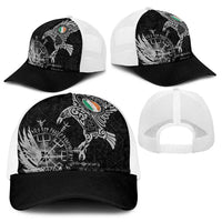 Ireland Viking Ravens Baseball Net Cap Vegvisir Runes Pattern - Wonder Print Shop