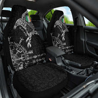 Ireland Viking Ravens Car Seat Cover Vegvisir Runes Pattern - Wonder Print Shop
