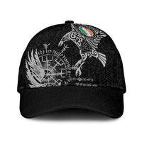 Ireland Viking Ravens Classic Cap Vegvisir Runes Pattern - Wonder Print Shop