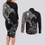 Ireland Viking Ravens Couples Matching Long Sleeve Bodycon Dress and Long Sleeve Button Shirt Vegvisir Runes Pattern - Wonder Print Shop