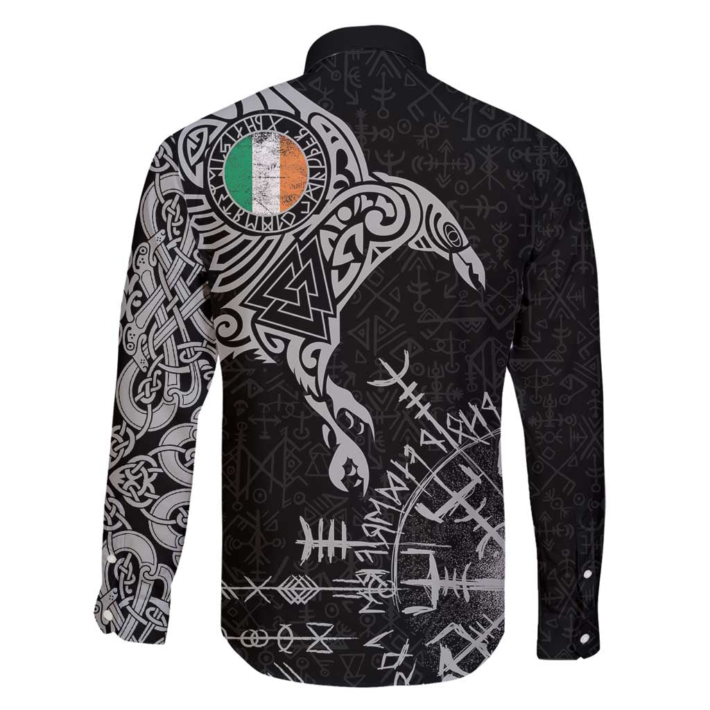 Ireland Viking Ravens Family Matching Puletasi and Hawaiian Shirt Vegvisir Runes Pattern - Wonder Print Shop