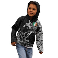 Ireland Viking Ravens Kid Hoodie Vegvisir Runes Pattern - Wonder Print Shop