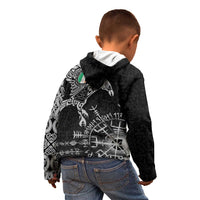 Ireland Viking Ravens Kid Hoodie Vegvisir Runes Pattern - Wonder Print Shop