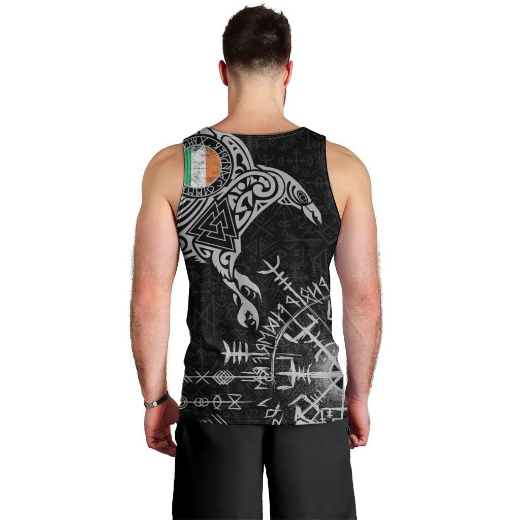 Ireland Viking Ravens Men Tank Top Vegvisir Runes Pattern - Wonder Print Shop