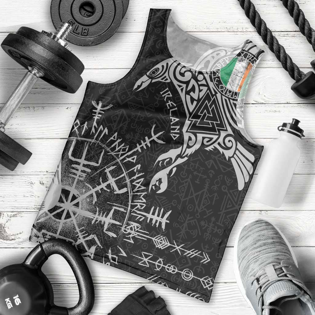 Ireland Viking Ravens Men Tank Top Vegvisir Runes Pattern - Wonder Print Shop