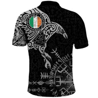 Ireland Viking Ravens Polo Shirt Vegvisir Runes Pattern - Wonder Print Shop
