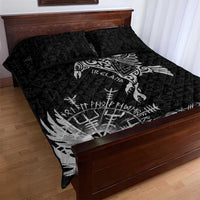 Ireland Viking Ravens Quilt Bed Set Vegvisir Runes Pattern - Wonder Print Shop
