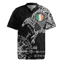 Ireland Viking Ravens Rugby Jersey Vegvisir Runes Pattern - Wonder Print Shop