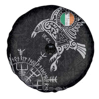 Ireland Viking Ravens Spare Tire Cover Vegvisir Runes Pattern - Wonder Print Shop