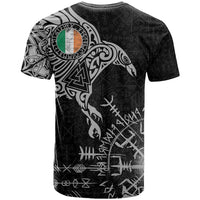 Ireland Viking Ravens T Shirt Vegvisir Runes Pattern - Wonder Print Shop