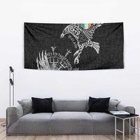Ireland Viking Ravens Tapestry Vegvisir Runes Pattern - Wonder Print Shop