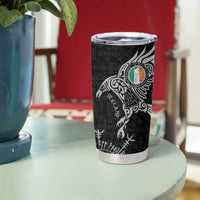 Ireland Viking Ravens Tumbler Cup Vegvisir Runes Pattern - Wonder Print Shop