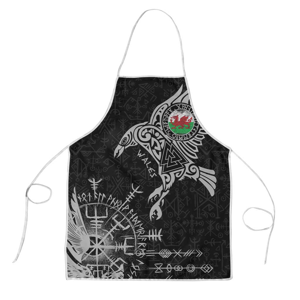 Wales Viking Ravens Apron Vegvisir Runes Pattern - Wonder Print Shop