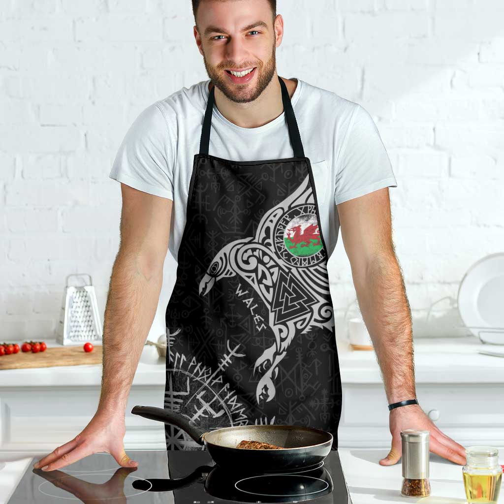 Wales Viking Ravens Apron Vegvisir Runes Pattern - Wonder Print Shop