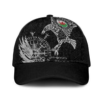 Wales Viking Ravens Baseball Net Cap Vegvisir Runes Pattern - Wonder Print Shop