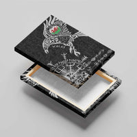 Wales Viking Ravens Canvas Wall Art Vegvisir Runes Pattern - Wonder Print Shop