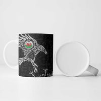 Wales Viking Ravens Ceramic Mug Vegvisir Runes Pattern - Wonder Print Shop
