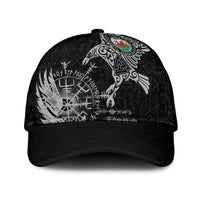 Wales Viking Ravens Classic Cap Vegvisir Runes Pattern - Wonder Print Shop