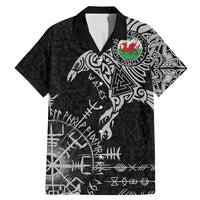 Wales Viking Ravens Family Matching Mermaid Dress and Hawaiian Shirt Vegvisir Runes Pattern - Wonder Print Shop