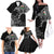 Wales Viking Ravens Family Matching Off The Shoulder Long Sleeve Dress and Hawaiian Shirt Vegvisir Runes Pattern - Wonder Print Shop