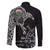 Wales Viking Ravens Family Matching Off The Shoulder Long Sleeve Dress and Hawaiian Shirt Vegvisir Runes Pattern - Wonder Print Shop