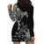 Wales Viking Ravens Hoodie Dress Vegvisir Runes Pattern - Wonder Print Shop