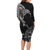 Wales Viking Ravens Long Sleeve Bodycon Dress Vegvisir Runes Pattern - Wonder Print Shop