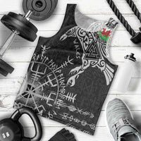 Wales Viking Ravens Men Tank Top Vegvisir Runes Pattern - Wonder Print Shop